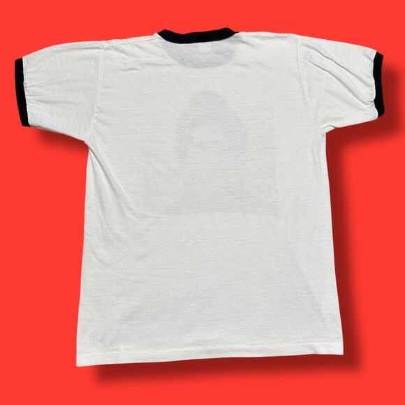 Vintage 80s Ringer Tee Shirt Dot Matrix Ascii Art Geek Retro Computer Tee L - Picture 5 of 6